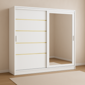 Dulap Otto Alb cu Oglinda 200 CM