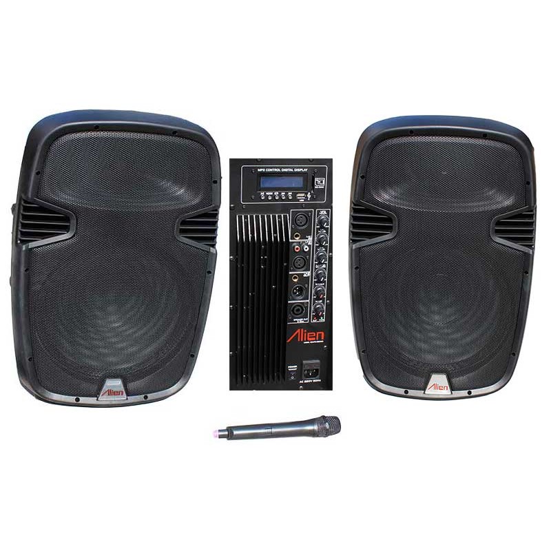Set 2 boxe ABS 15inch 2115 USB/SD/FM/BT Alien engross