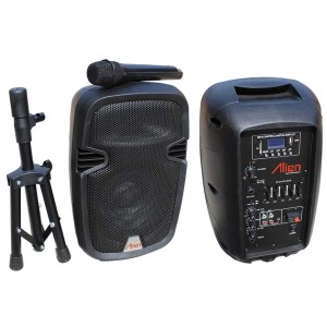 Incinta activa 8inch ABS 2108DA-R USB/SD/FM/BT/ACCU Alien engross
