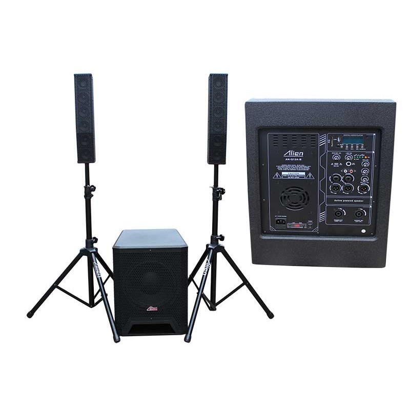 Sistem subwoofer cu 2 sateliti si stativ 500W+2X100W Alien engross
