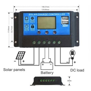 Controler panou solar 12/24V 30A mini dual USB engross