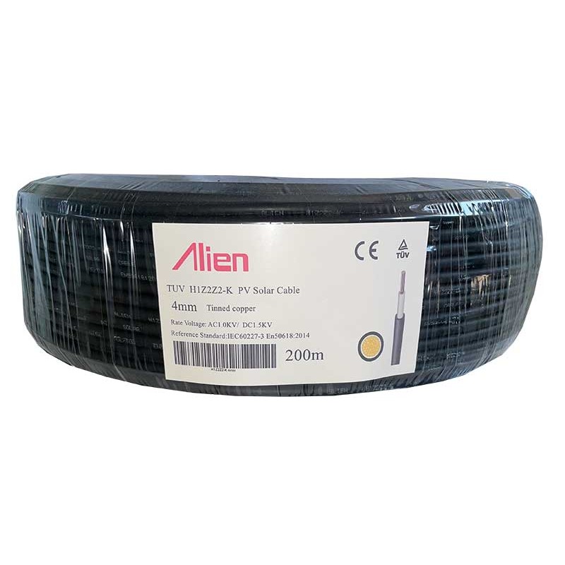 Cablu solar 4mm2 cupru rola 200m negru engross