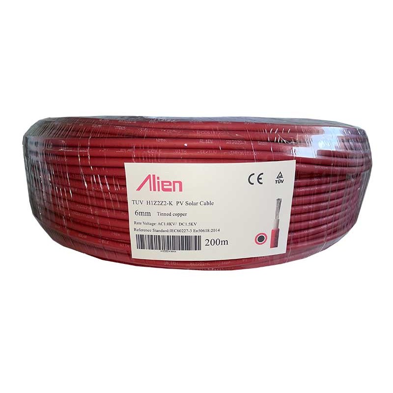 Cablu solar 6mm2 cupru rola 200m rosu engross