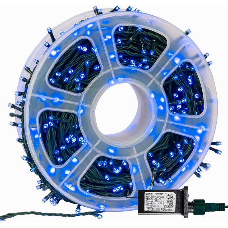 Instalatie brad cu leduri 40M albastru engross