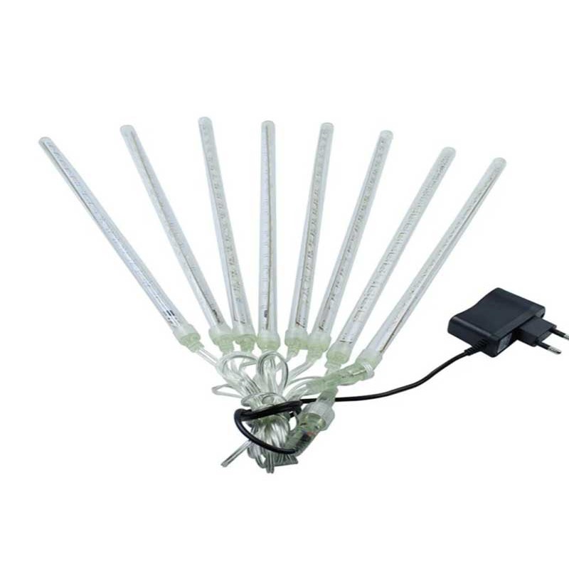 Instalatie meteori 8 tuburi 50cm alb rece 4.5m interconectabil engross