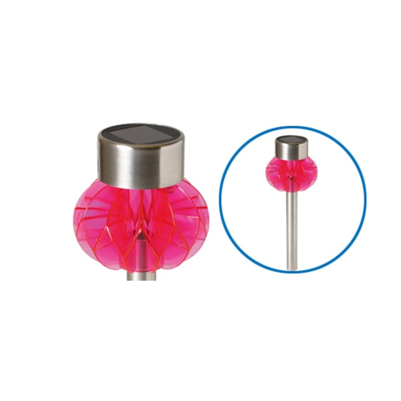 Lampa solara metalica roz engross