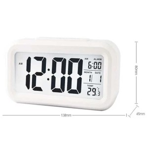 Ceas cu termomentru si alarma alb engross