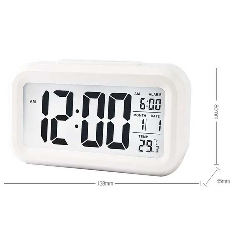 Ceas cu termomentru si alarma alb engross