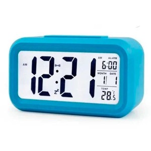 Ceas cu termomentru si alarma albastru engross
