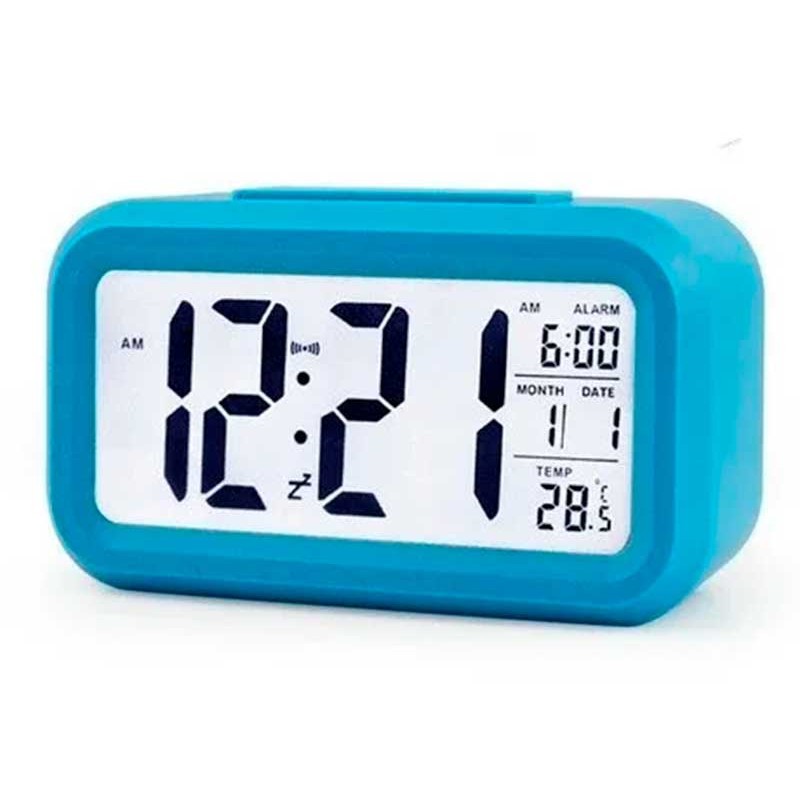Ceas cu termomentru si alarma albastru engross