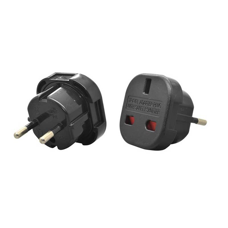 Adaptor stecher UK/USA/RO negru engross