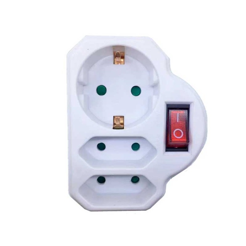 Triplu stecher 1xSuko+2xEuro cu intrerupator Alien engross