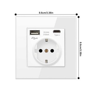Priza suko cu USB si Tip C 2.1A engross