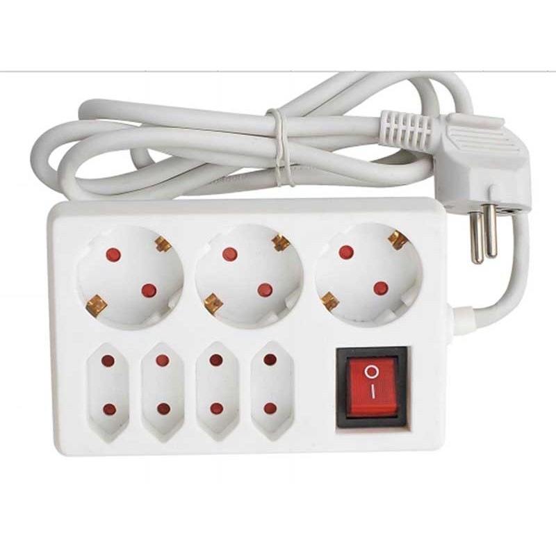 Prelungitor 7cai 3schuko+4euro 3m cu intr Alien engross