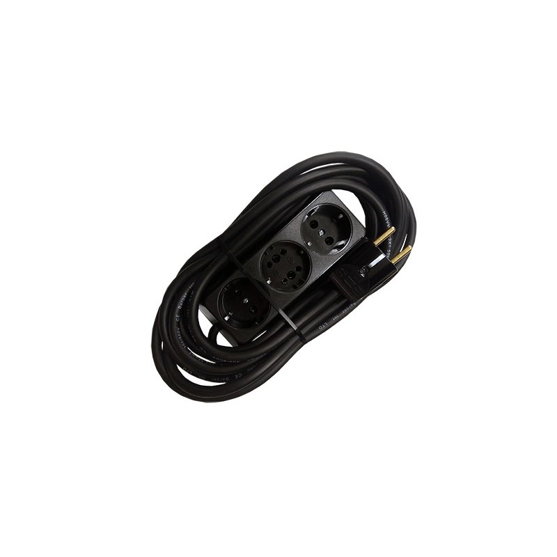 Prelungitor bachelita 3cai 5m 3x1.5mm2 negru engross