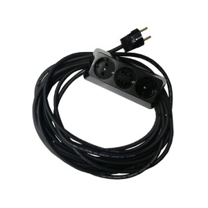 Prelungitor bachelita 3cai 10m 3x1.5mm2 negru engross