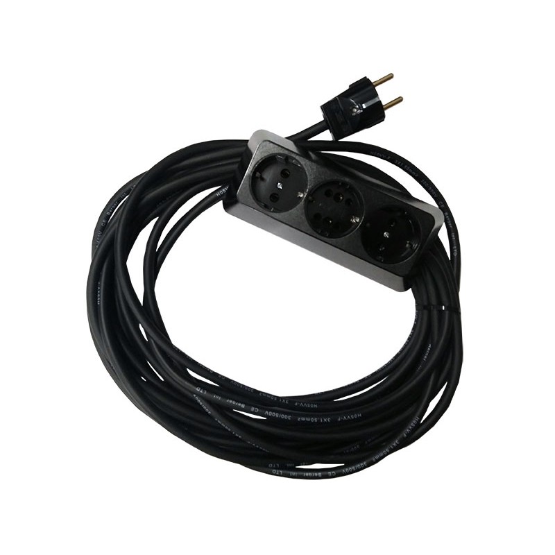 Prelungitor bachelita 3cai 10m 3x1.5mm2 negru engross