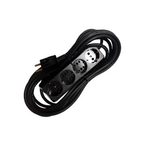Prelungitor bachelita 4cai 5m 3x1.5mm2 negru engross