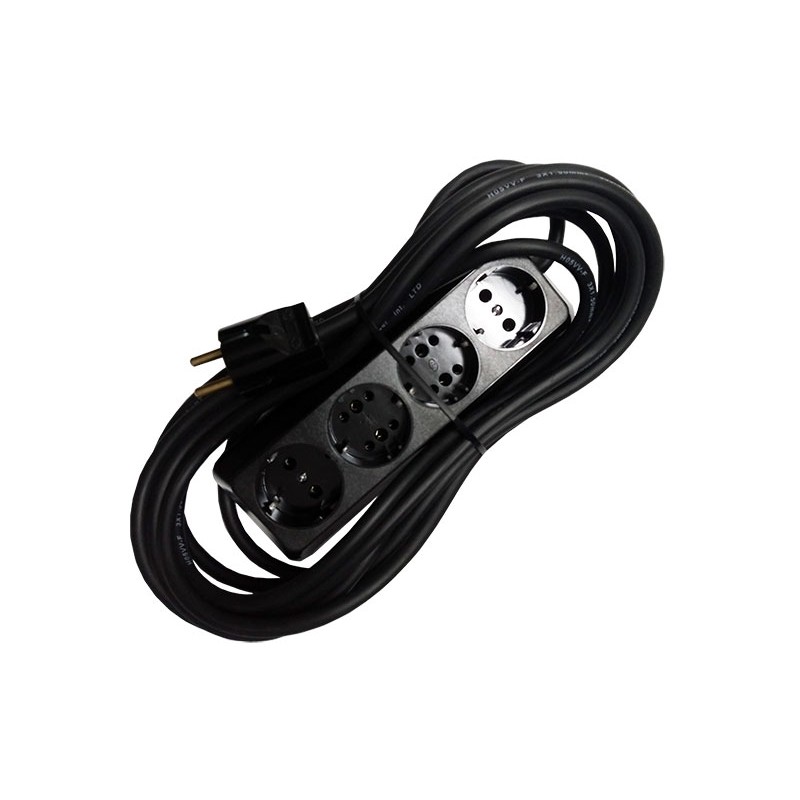 Prelungitor bachelita 4cai 5m 3x1.5mm2 negru engross