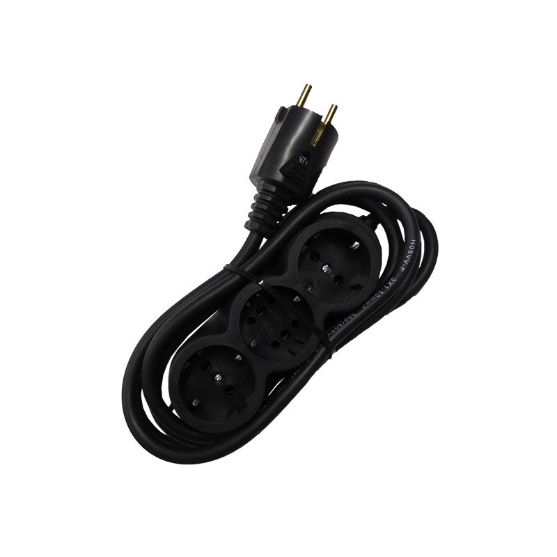 Prelungitor cauciucat bachelita 3cai 5m 3x1.5mm2 negru engross