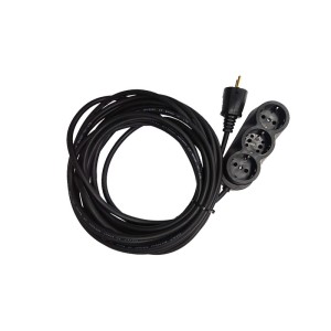 Prelungitor cauciucat bachelita 3cai 10m 3x1.5mm2 negru engross