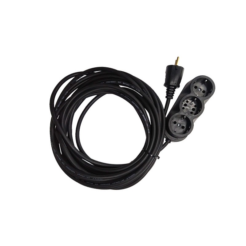 Prelungitor cauciucat bachelita 3cai 10m 3x1.5mm2 negru engross