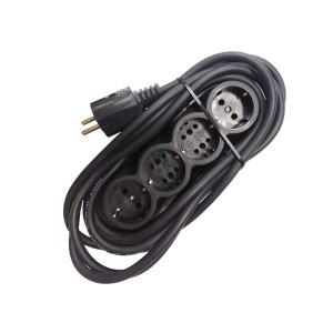 Prelungitor cauciucat bachelita 4cai 5m 3x1.5mm2 negru engross