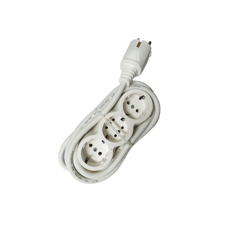 Prelungitor cauciucat bachelita 3cai 2m 3x1.5mm2 alb engross