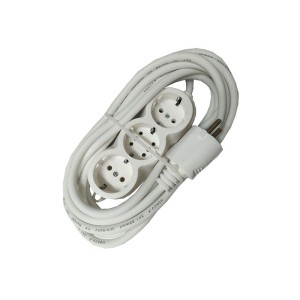 Prelungitor cauciucat bachelita 3cai 5m 3x1.5mm2 alb engross