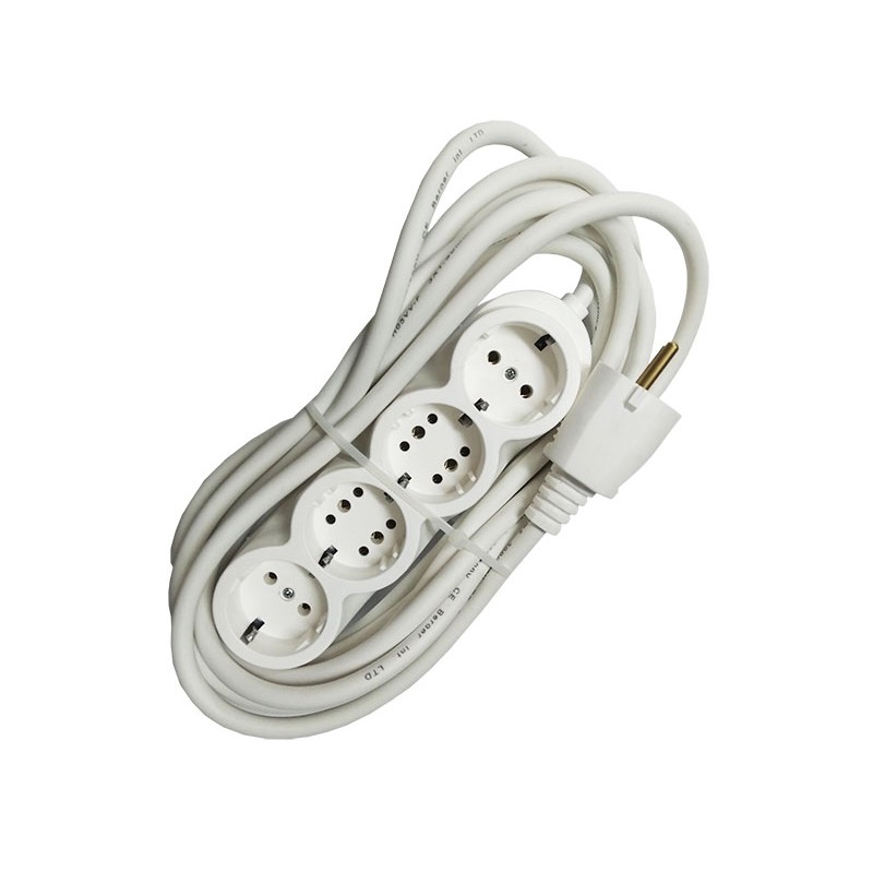 Prelungitor cauciucat bachelita 4cai 5m 3x1.5mm2 alb engross