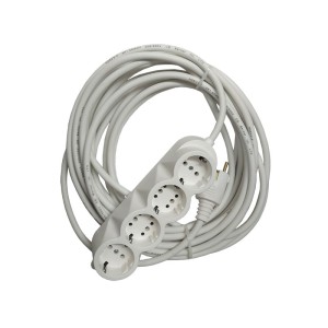 Prelungitor cauciucat bachelita 4cai 10m 3x1.5mm2 alb engross