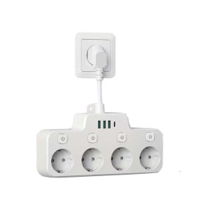 Prelungitor 4cai cu intrerupator 3xUSB 1xUSB-C engross
