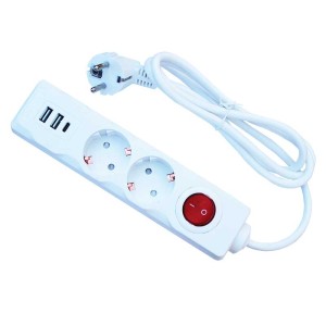 Prelungitor 2cai cu USB+tip C 1,5m engross