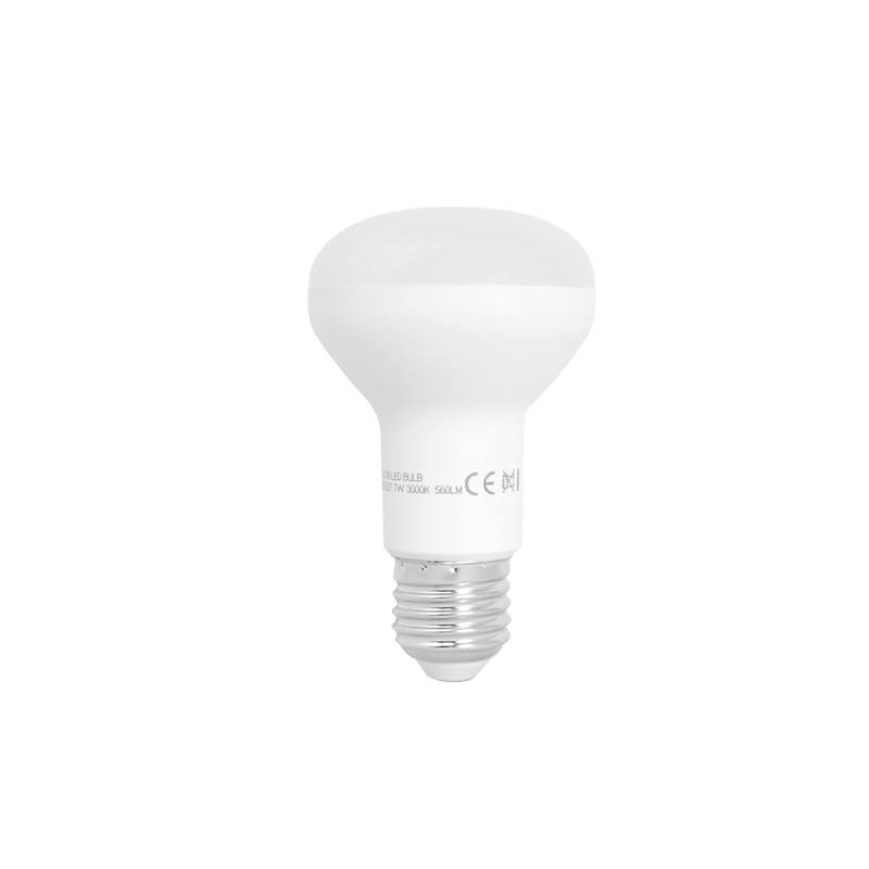 Bec leduri R63 E27 7W alb cald engross