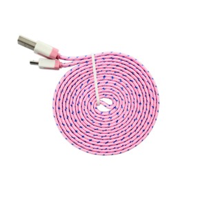 Cablu microusb cu fir textil plat engross