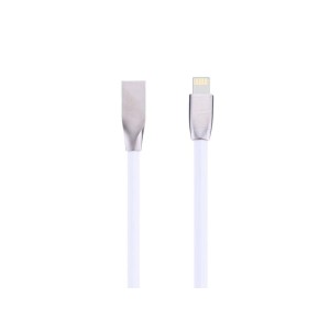 Cablu Iphone cu mufe in carcasa de metal alb engross