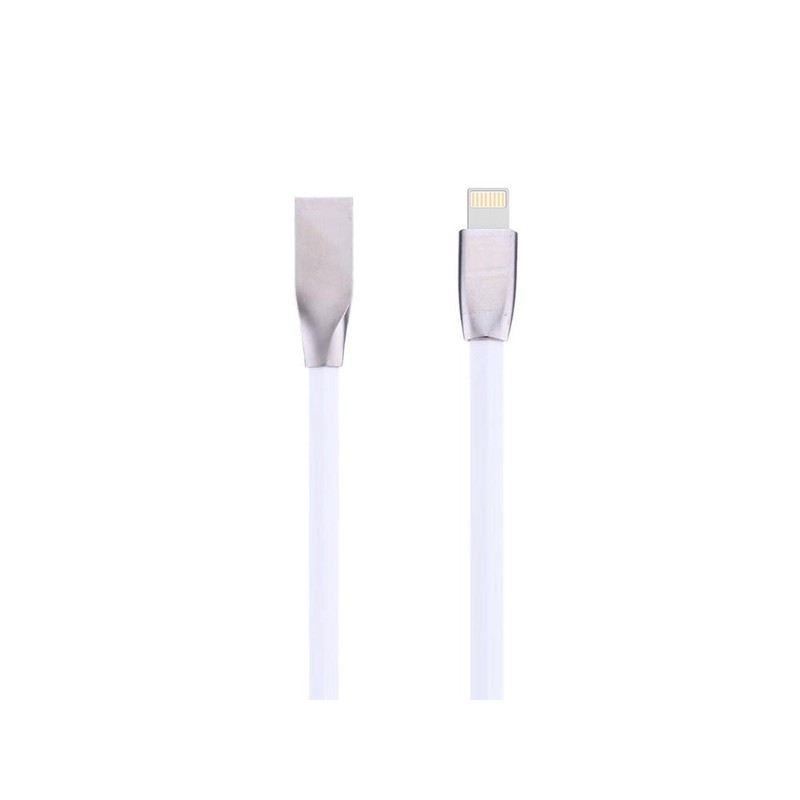 Cablu Iphone cu mufe in carcasa de metal alb engross