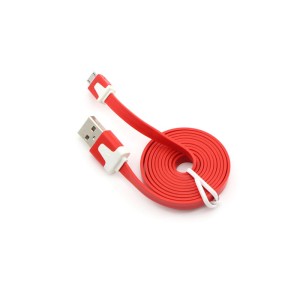 Cablu microusb plat flexibil rosu engross