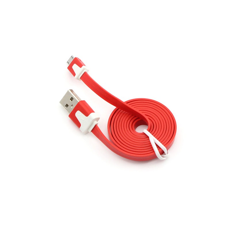 Cablu microusb plat flexibil rosu engross