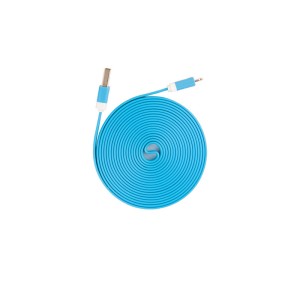 Cablu Iphone plat flexibil albastru engross