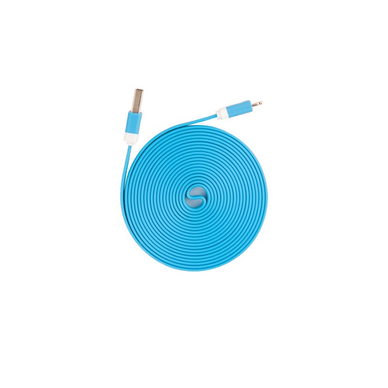 Cablu Iphone plat flexibil albastru engross