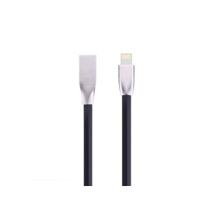 Cablu Iphone cu mufe in carcasa de metal negru engross