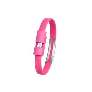 Cablu microusb bratara 0.2m roz engross