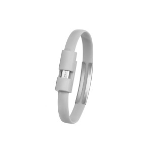 Cablu microusb bratara 0.2m gri engross