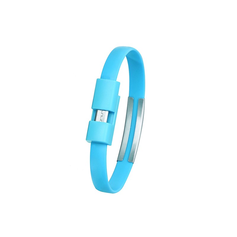 Cablu microusb bratara 0.2m albastru engross