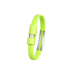 Cablu microusb bratara 0.2m verde engross