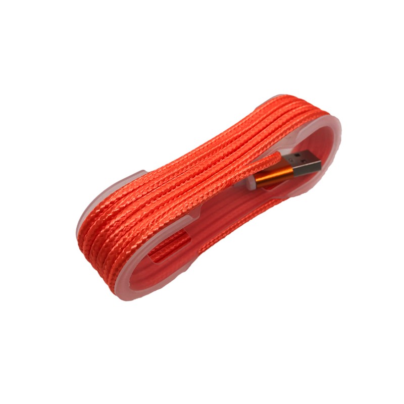 Cablu microusb textil portocaliu engross