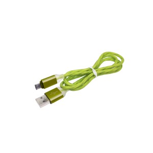 Cablu microusb gros gumat verde engross