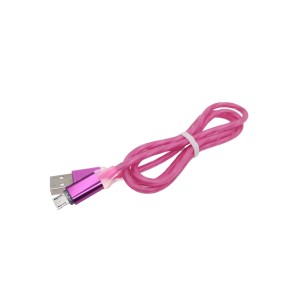 Cablu microusb gros gumat roz engross
