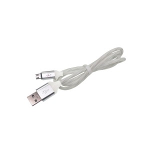 Cablu microusb gros gumat alb engross